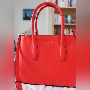 Kate Spade red leather tote crossbody bag